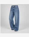 Blugi boyfriend Albastru Clasic