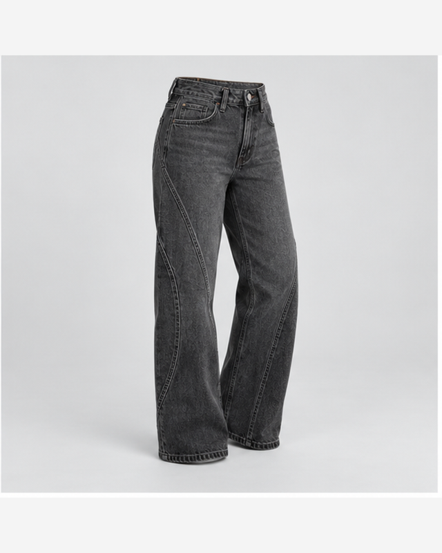 Blugi curved seam Gri Cărbune