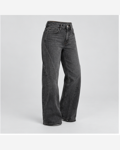 Blugi curved seam Gri Cărbune