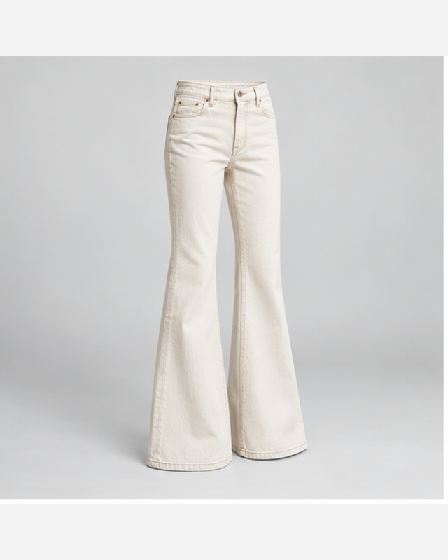 Blugi flare lungi Alb Ivoire