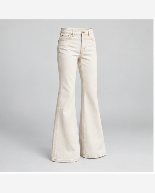 Blugi flare lungi Alb Ivoire