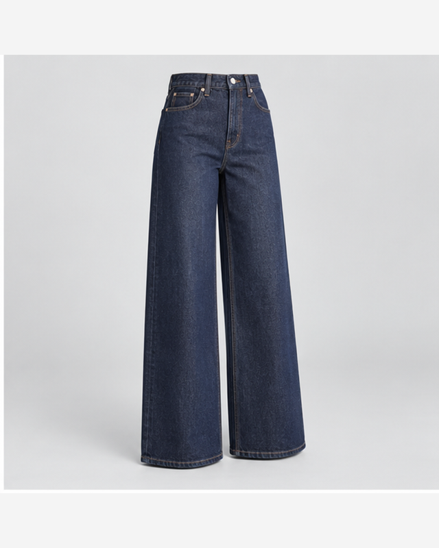 Blugi wide-leg Indigo Închis