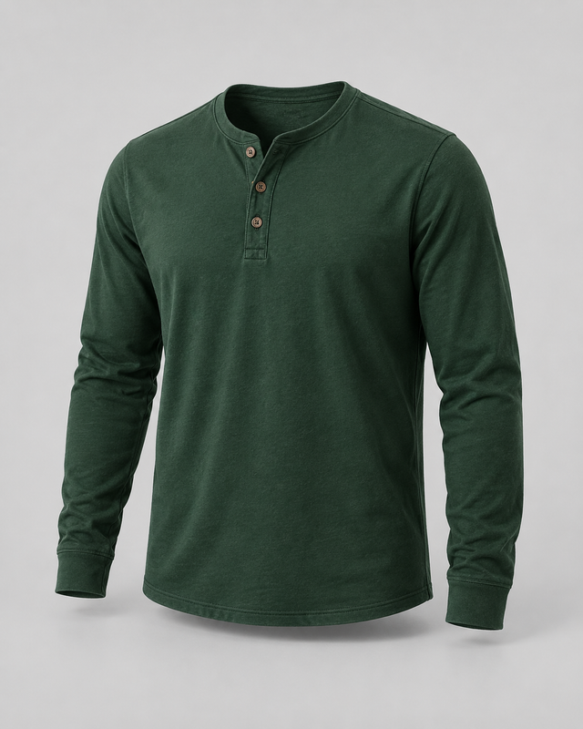 Bluză Henley Verde Pădure