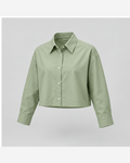 Cămașă cropped boxy Verde Salvie