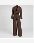 Costum cu sacou cropped Maro Ciocolatiu