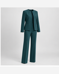 Costum minimalist fără rever Albastru Petrol