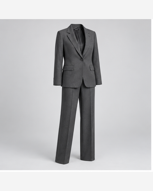 Costum relaxed cu un nasture Gri Antracit