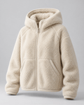 Hanorac sherpa cu fermoar Crem