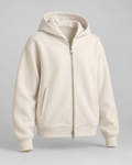Hanorac zip-up cu două sensuri Ecru