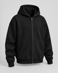 Hanorac zip-up Heavyweight Negru