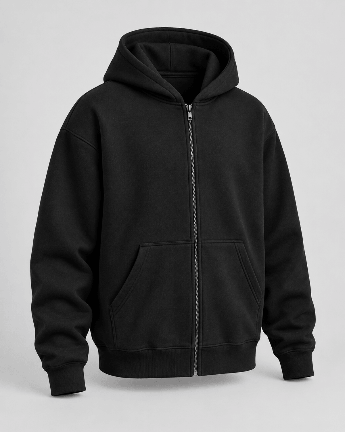 Hanorac zip-up Heavyweight Negru