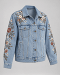 Jachetă din denim brodată Denim Deschis