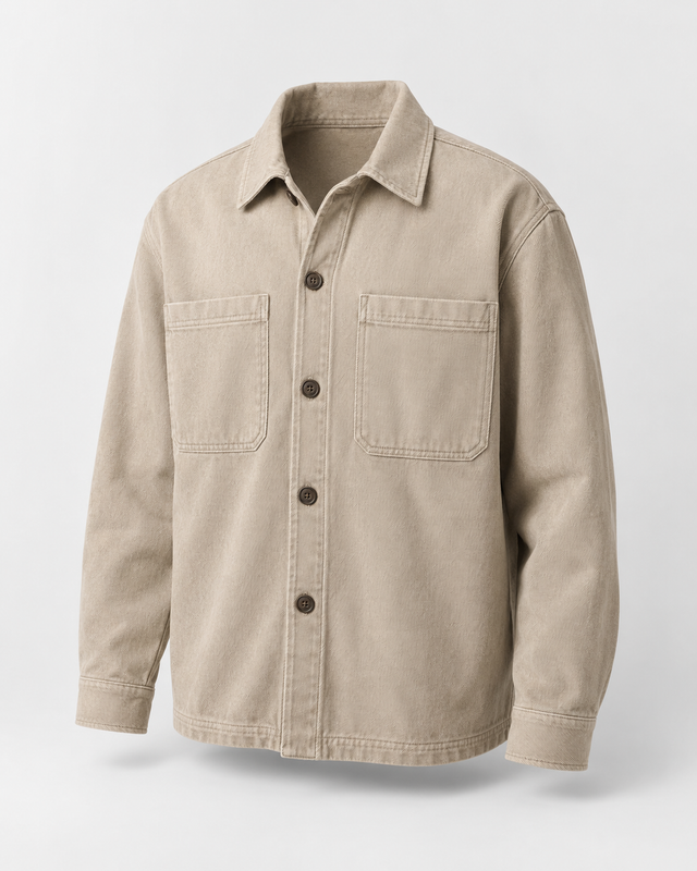 Jachetă overshirt Bej Nisipiu