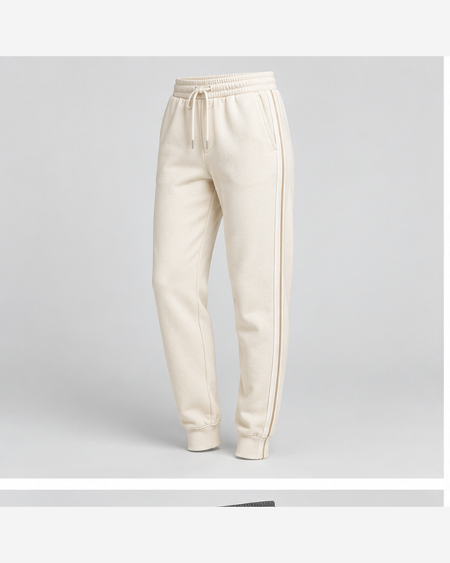 Jogger cu vipușcă tonală Crem Vanilie