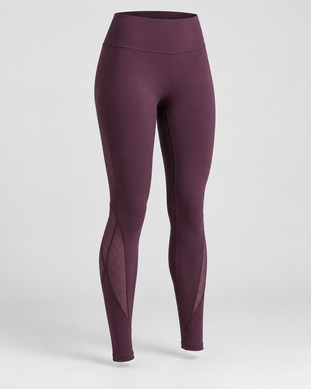 Leggings cu panouri mesh Mov Prună