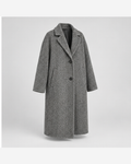Palton herringbone relaxat Gri Herringbone