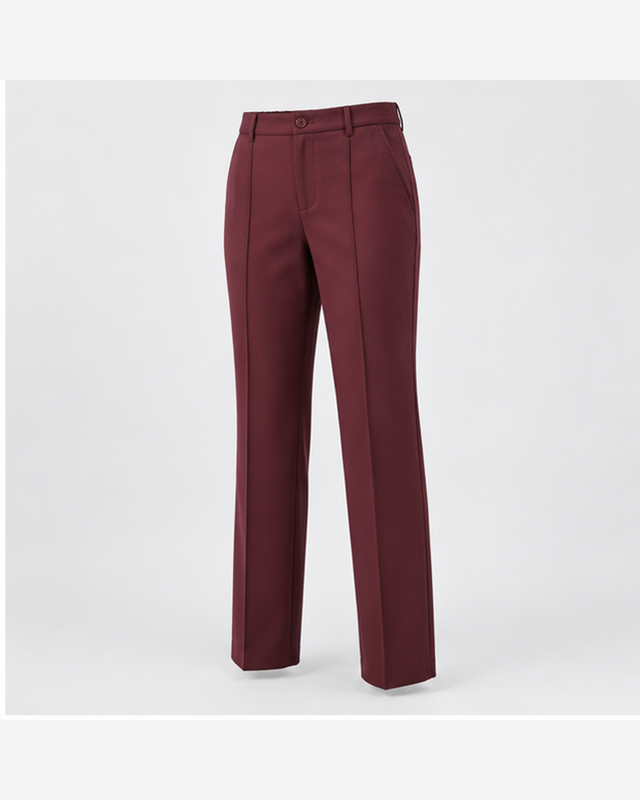 Pantaloni cu cusătură frontală Bordo