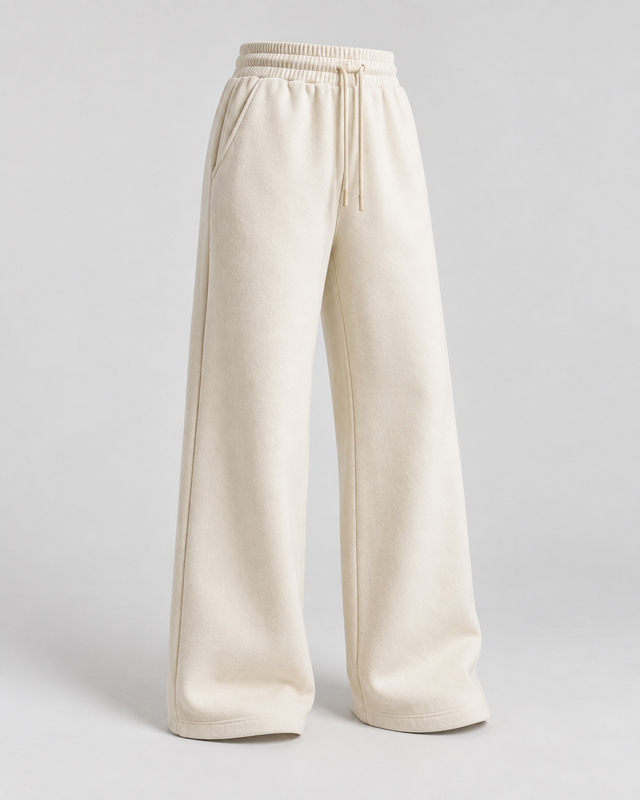 Pantaloni de trening wide-leg Crem
