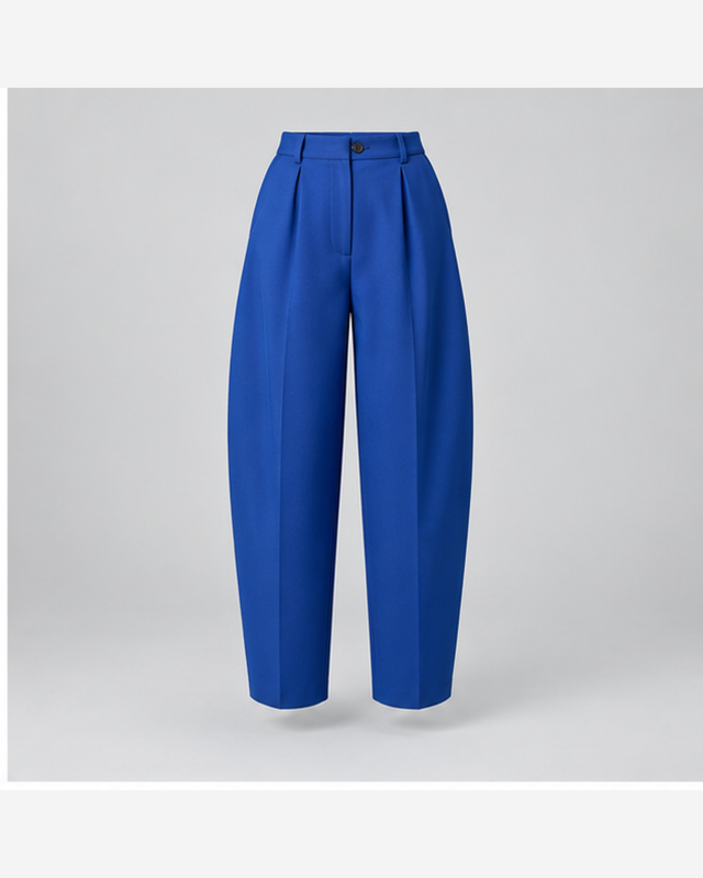 Pantaloni eleganți barrel Albastru Cobalt