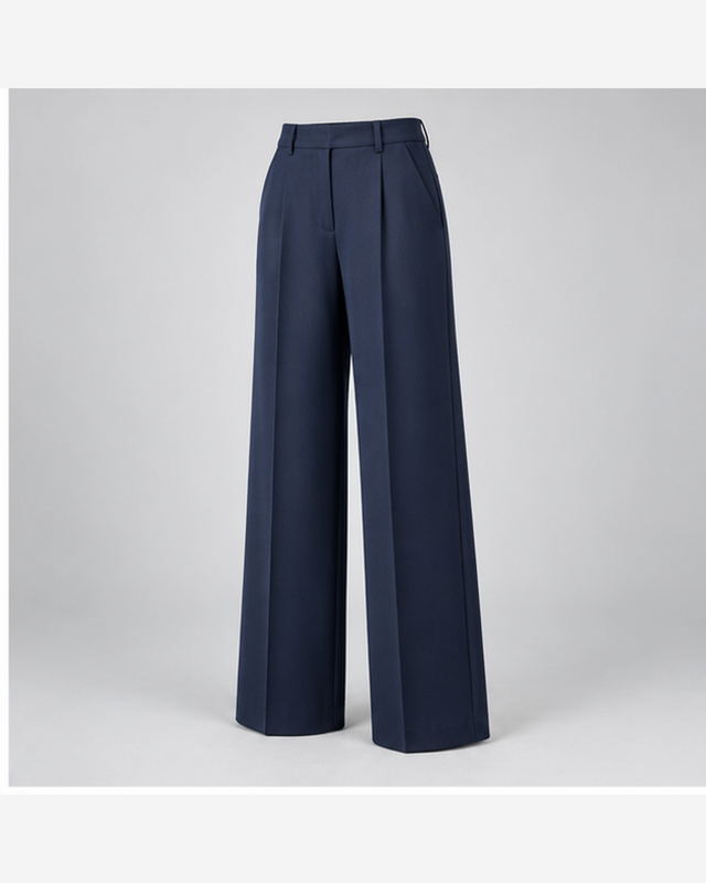Pantaloni eleganți wide-leg Bleumarin
