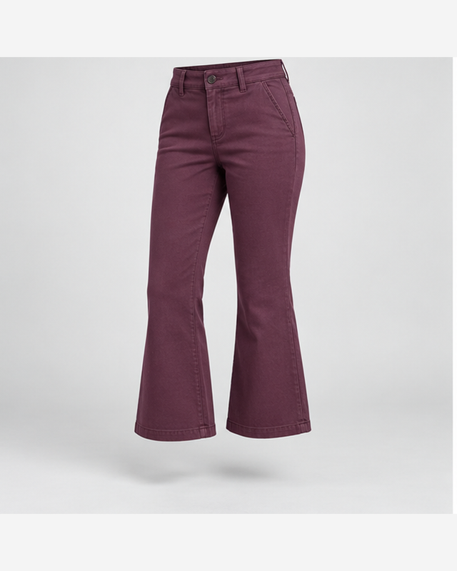 Pantaloni kick-flare Prună