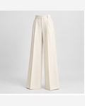 Pantaloni palazzo eleganți Alb Ivoire