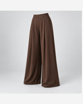 Pantaloni palazzo fluizi Maro Ciocolatiu