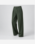 Pantaloni relaxed cu două pense Verde Pădure