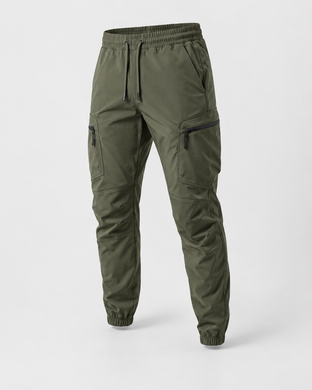 Pantaloni sport cargo tehnici Verde Măsliniu