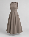 Rochie A-line cu buzunare Gri Taupe