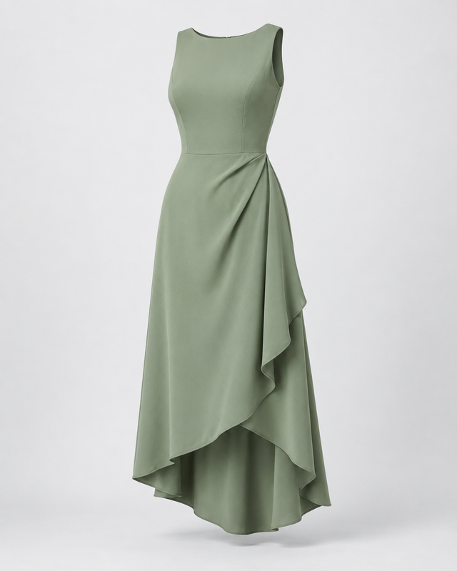 Rochie asimetrică Verde Salvie
