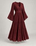 Rochie cu mâneci clopot Bordo