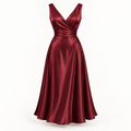 Rochie midi satinată Vișiniu
