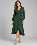 Rochie midi petrecută verde pădure, imagine de concept