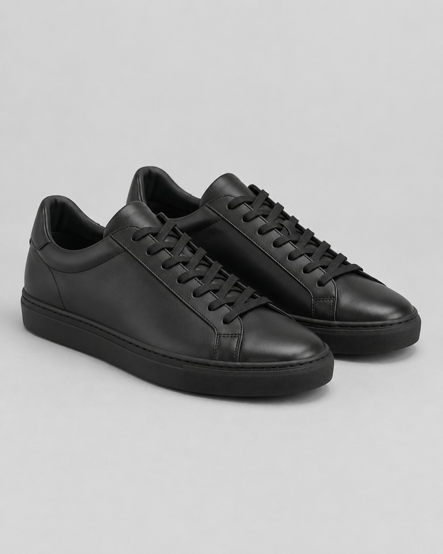 Sneakers court Minimal Negru Monocrom