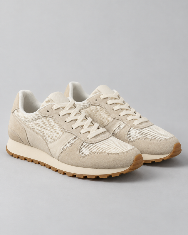 Sneakers retro Runner Crem și Gum