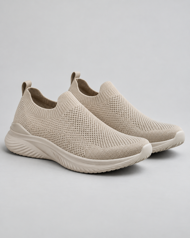 Sneakers slip-on Knit Bej Nisipiu