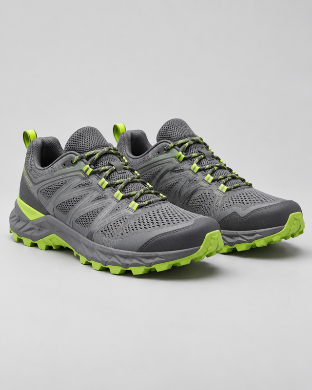 Sneakers trail Dynamic Gri și Verde Neon