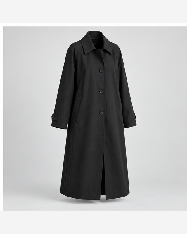 Trenci minimalist cu un rând Negru