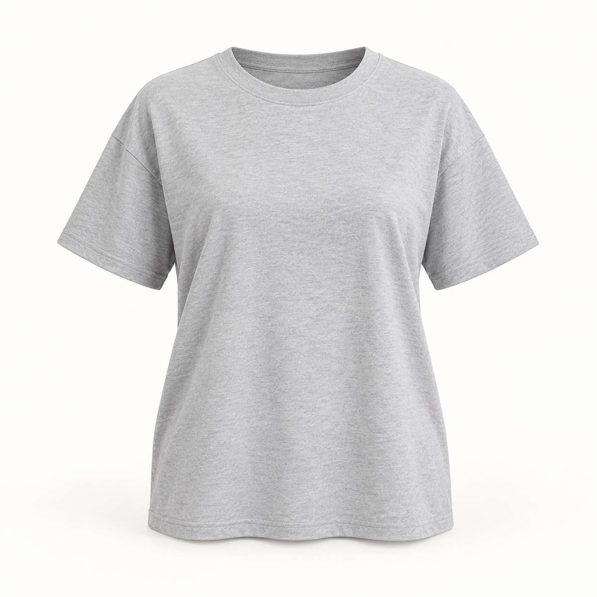 Tricou cu croi relaxat Gri Deschis