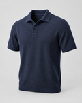 Tricou polo tricotat Bleumarin