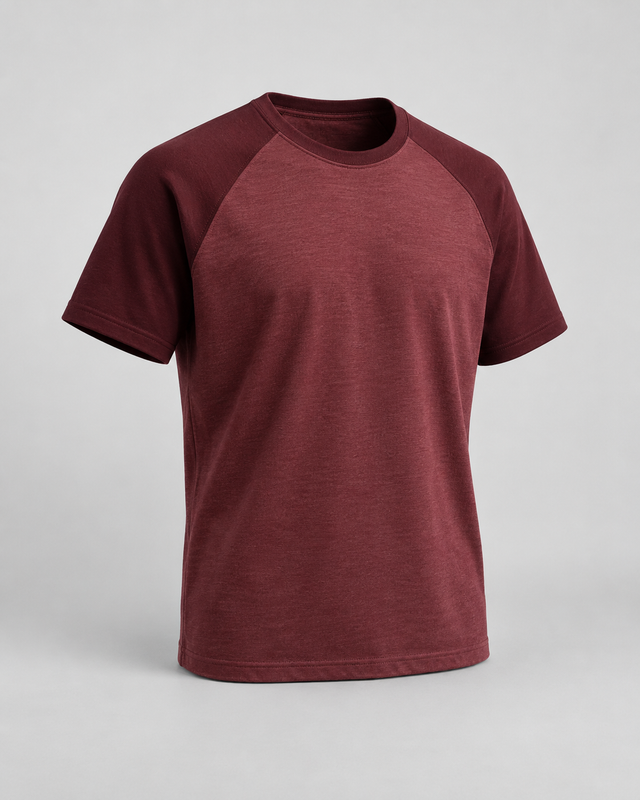 Tricou raglan contrast Bordo