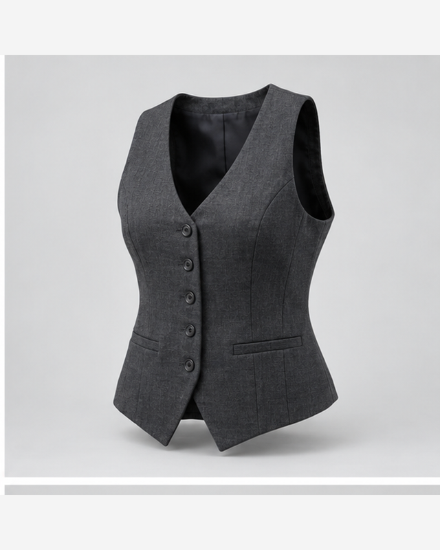 Vestă de costum cambrată Gri Antracit