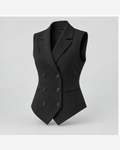 Vestă de costum double-breasted Negru