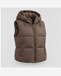 Vestă puffer cu glugă Maro Mocha
